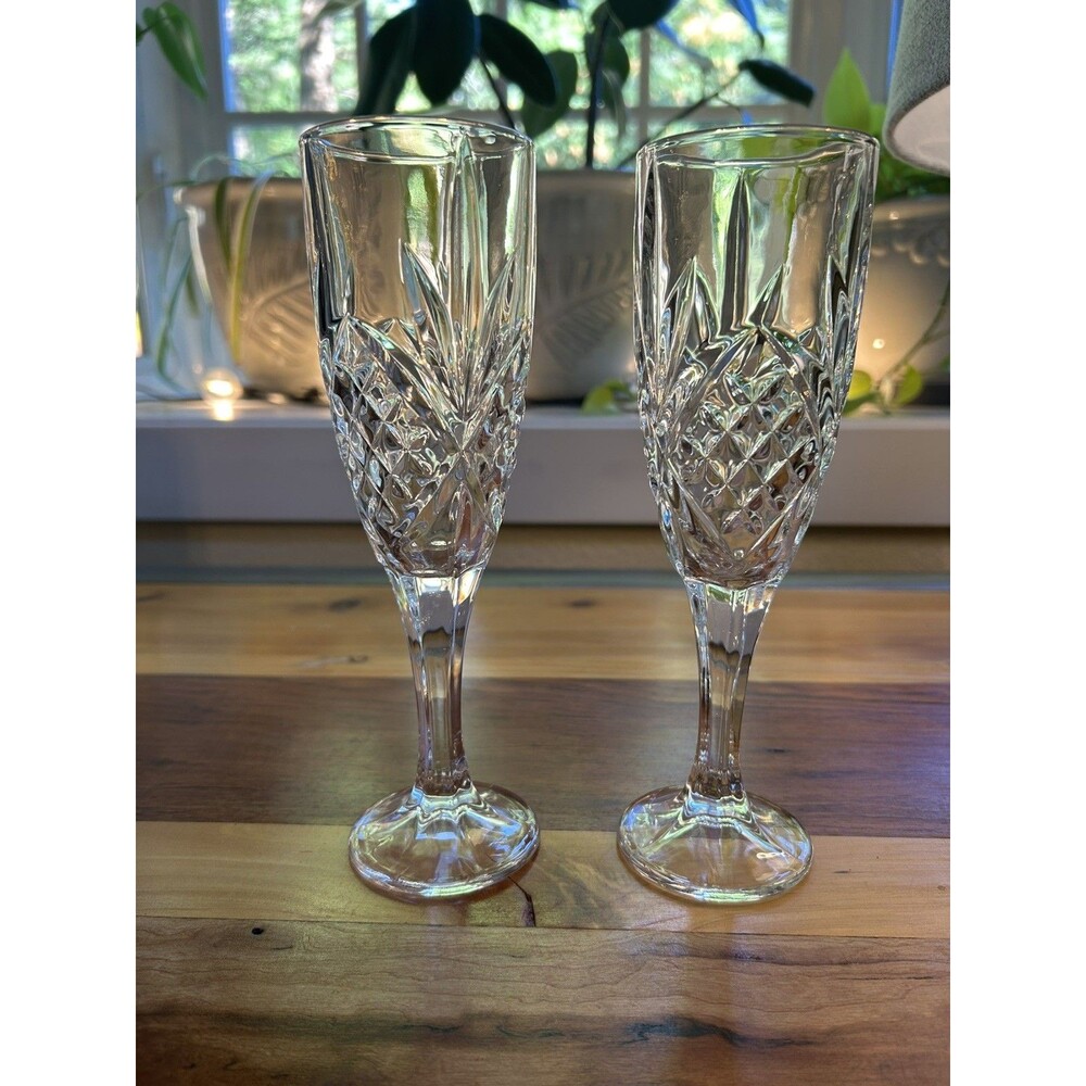 Set Of 2-Godlinger Dublin Shannon Collection Champagne Flutes
